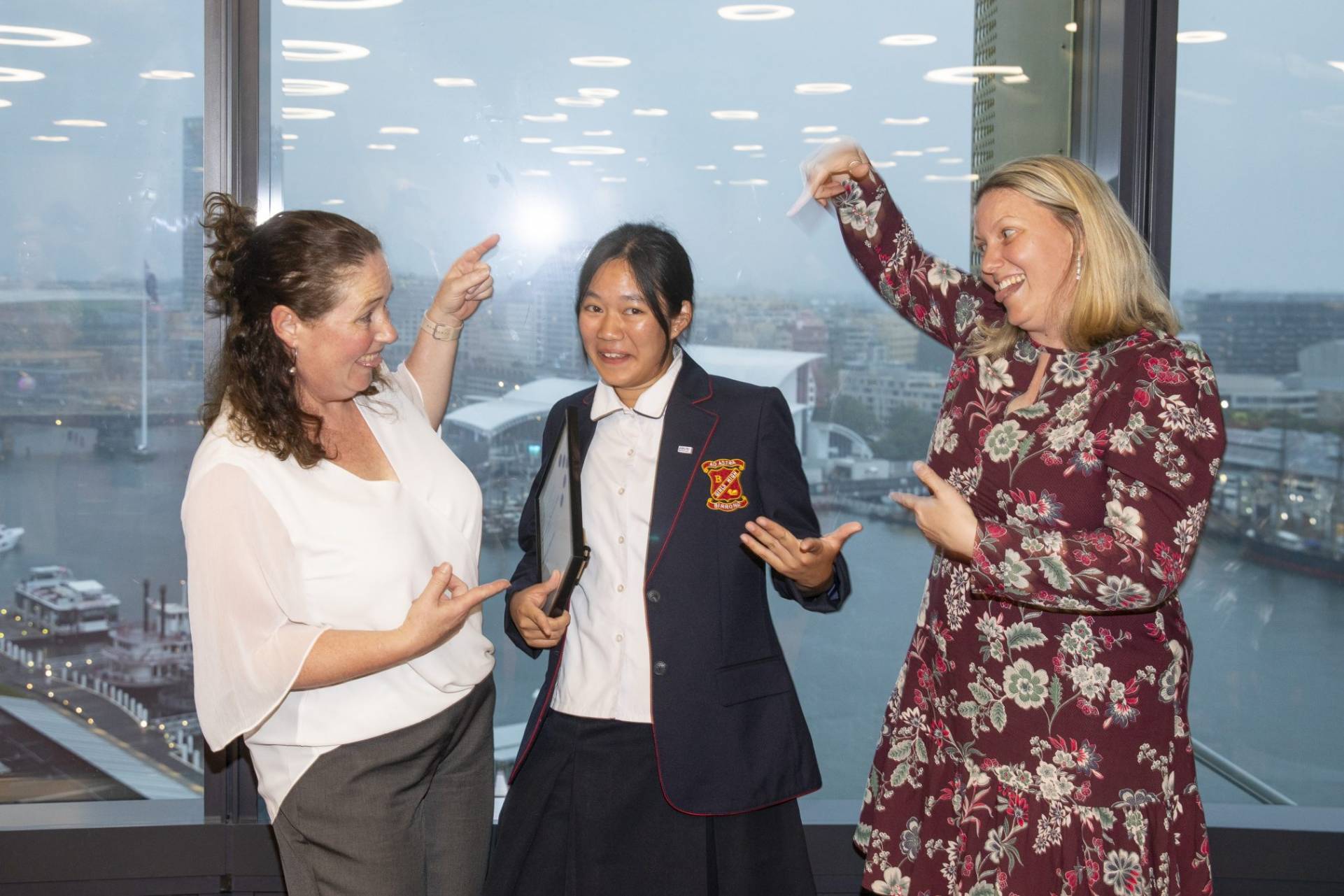 Birrong Girls HS Melinda Wright & 2023 Scholar Tuyet Vo & Jackie Blue